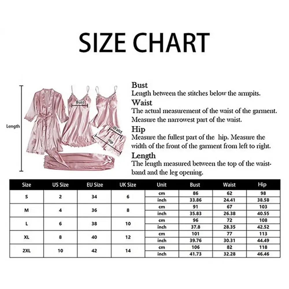 Schlafelite 5-teiliges Satin-Pyjama Set – Eleganz für Tag & Nacht