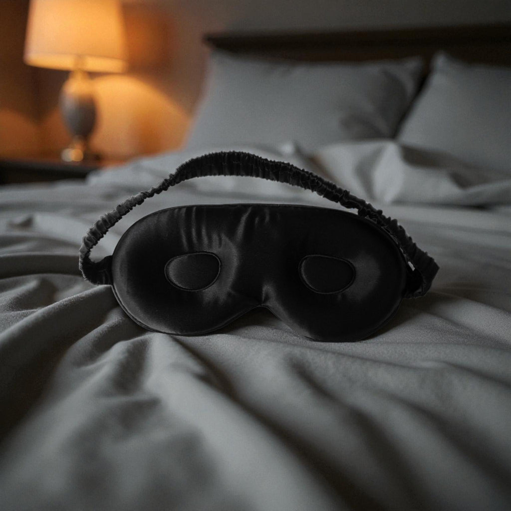 Lichtabschirmende Schlafmaske aus 100% Maulbeerseide für erholsamen Schlaf