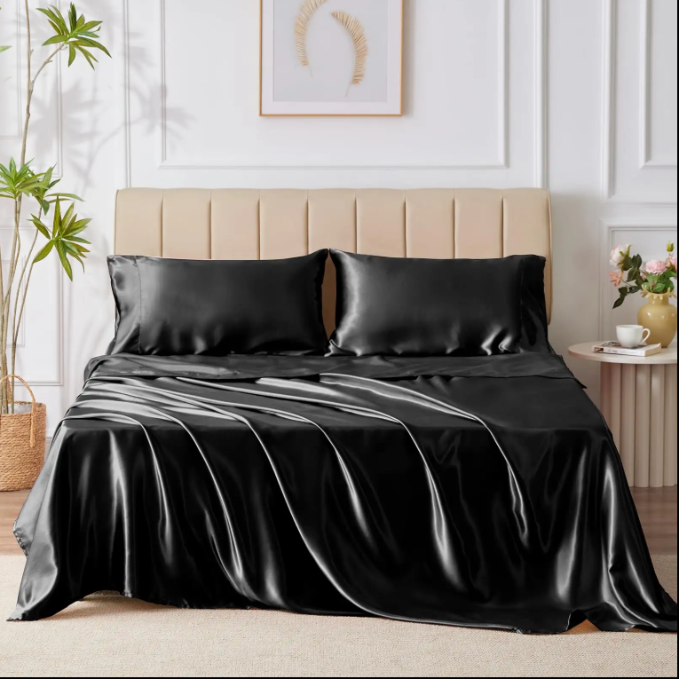 Luxuriöses 4-teiliges Bettwäsche-Set aus 100% Maulbeerseide