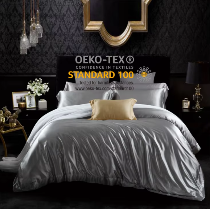 Luxuriöses 4-teiliges Bettwäsche-Set aus 100% Maulbeerseide